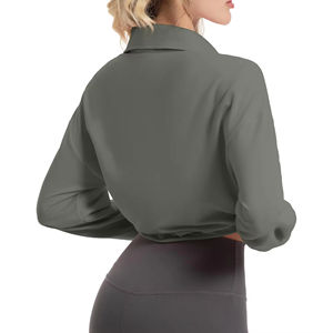 Sudaderas Transpirables Anti-Pilling para Mujer, Sudadera Corta con Media Cremallera para Mujer, Sudadera de Manga Larga - Product Image 6