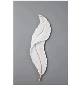 Unique Leaf Design Iron & Glass Feather Shape <b>Wall</b> Lamp for Living Room Bedroom Home Decor Decorative Design Lamp Latest - Product Image 1