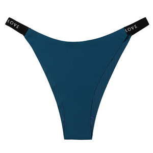 กางเกงในกีฬาไร้ตะเข็บขายดีสำหรับผู้หญิง เอวกลาง พิมพ์ลายตัวอักษร ผ้าฝ้าย ระบายอากาศ ยกสะโพก ทรงจีสตริง จากโรงงาน - Product Image 3