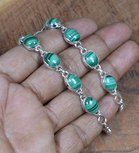 Pulsera de la mejor calidad Spinner hecha a mano sólida Plata de Ley 925 India exquisita pulsera con joyería de piedras preciosas de malaquita fina - Product Image 2