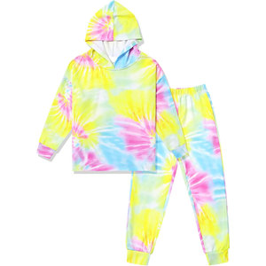 Conjunto de Sudadera con capucha unisex Tie Dye, Jersey cómodo, conjunto de pantalones de chándal con bordado de impresión de logotipo personalizado y opciones de etiqueta privada - Product Image 1