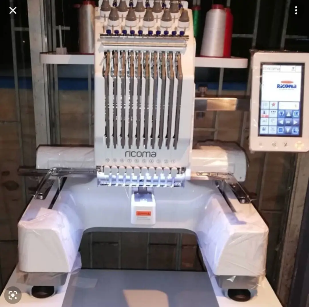 Best Sales For RiCOMA EM 1010 10 Needle Computerized Embroidery Machine with High Definition True Color 7 LCD Touch Screenj Read