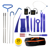 20 pièces outil d'urgence de voiture outil de déverrouillage de porte longue portée outil de démontage de garniture automatique kit de verrouillage de voiture avec pompe