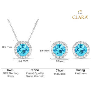 Ensemble de bijoux de luxe en argent Orsa Blue avec saphir et zircon plaqué or et rhodium pour cadeau - Product Image 5