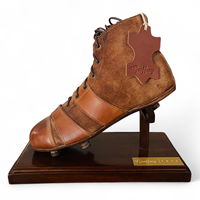Chaussures de football classiques rétro en cuir de vachette 100% avec logo, haute rétention d'air, chambre à air en latex durable, présentations portables