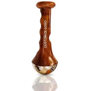 คันนวดร่างกายและเท้าสีบรอนซ์ขัดเงาพร้อมด้ามจับไม้สำหรับการล้างพิษในสปาและการผ่อนคลายอย่างล้ำลึก - Product Image 4