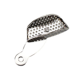 Plateaux d'empreinte dentaire légers manuels autoclavables en acier inoxydable pour prothèses dentaires plateau de dents plats d'hygiène buccale certifiés CE - Product Image 2