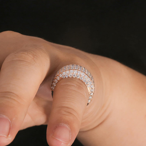 Anillo de lujo para hombre de 10K, 14K, 18K, oro, tendencia de Hip Hop, VVS Lab Grown, alfabeto redondeado de diamante completo para bodas, Bisutería - Product Image 5