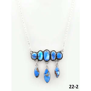 Collier artisanal en turquoise et argent sterling Golden Hills du sud-ouest, bijou de collection culturelle - Product Image 2