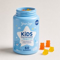 Gommes multivitaminées pour enfants avec probiotiques, supplément de fruits à mâcher pour la santé digestive, 60 gommes