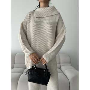 Conjunto de Suéter de Punto con Cuello de Letras para Mujer, Colección 1555 - Product Image 4