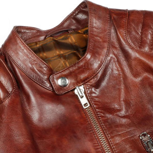 Custom Made Men's High Quality Lightweight High Street Leather Jacket with Front Logo Winter Top - Product Image 6