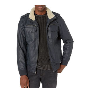 Chaquetas de cuero Nueva chaqueta de bombardero de cuero de piel de cabra de moda hecha a medida Chaquetas de cuero de oveja genuina para hombres - Product Image 5