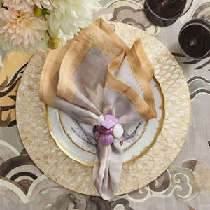 Sous-plat rond en nacre naturelle pour table à manger, tapis de table fait à la main pour événements de mariage et décoration intérieure, fabriqué au Vietnam - Product Image 2