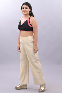 Pantalon large décontracté en coton uni pour femme, grande taille, style streetwear, respirant et écologique, vente en gros - Product Image 3