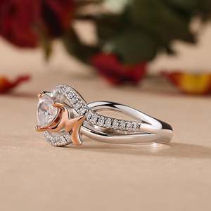 Bague en argent sterling Jeulia Mother Love Heart avec diamant - Cadeau romantique pour maman - Product Image 6