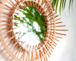 Espejo de salón de pared de ratán de bambú de nuevo diseño superior, espejo redondo pequeño al por mayor, espejo de tocador de maquillaje a buen precio - Product Image 3