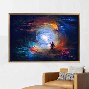 Impresión en lienzo moderna y abstracta elegante - Obra de arte para decoración del hogar, 1P: Marco dorado - Product Image 1