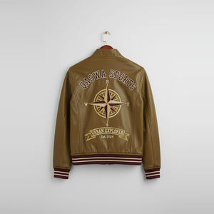 Veste en cuir haut de gamme pour homme, col montant en toile, fermeture éclair intégrale, doublure intérieure douce, poignets et ourlet côtelés élégants - Product Image 6