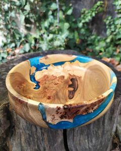 HOME LINKED DECOR HANDMADE NATURAL WOODEN AND RESIN SALAD <b>BOWL</b> Good Quality for Home and Restaurant Use for Parties - Product Image 1