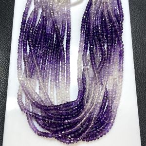 Perles en forme de rondelle à facettes en améthyste violette naturelle de 4mm en gros - Product Image 5