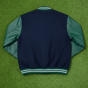 Veste d'hiver à manches avant pour homme, logo brodé en chenille personnalisé, 100% laine, toile imperméable, coupe-vent, antibactérien, à capuche - Product Image 5