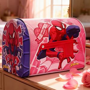 Caja de Embalaje de Dulces de San Valentín con Forma de Buzón Rosa con Diseño de Superhéroe - Product Image 3