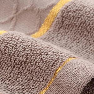 Ensemble de serviettes de bain en coton premium, couleur unie, rectangulaires, tissées, douces, absorbantes, unies, gris, bleu, beige - Product Image 4