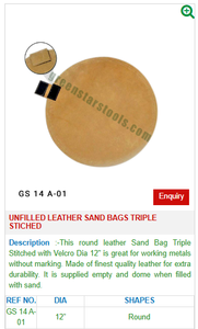 Triple Stitched Unfilled Leather Sand Bags GS 14A-01 for Jewelry Tools & Equipment Jewellery Tools - Product Image 2