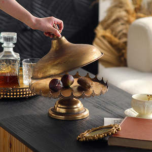 Plateau en métal décoratif, support de service, plat pour la maison, l'hôtel, le restaurant, le café, le bar, cadeau de mariage, organisateur d'affichage, utilisation durable, de qualité supérieure - Product Image 2