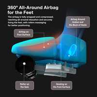 Masseur de pieds intelligent avec technologie d'airbag 6D, enveloppement complet, thérapie thermique à température constante, panneau de commande intelligent, noir