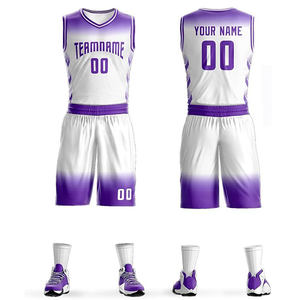 Ensemble de maillots de basket-ball à impression personnalisée, nouveaux uniformes de haute qualité à séchage rapide, garçons, shorts grande taille, style vêtements de sport - Product Image 1