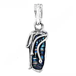 Pendentif moderne en pierre bleue plaqué rhodium pour bijoux de femme, cadeaux - Product Image 3