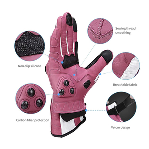 Gants de course à doigts complets en cuir pour motos, ski, neige, pour hommes et femmes, gants de moto avec écran tactile - Product Image 3