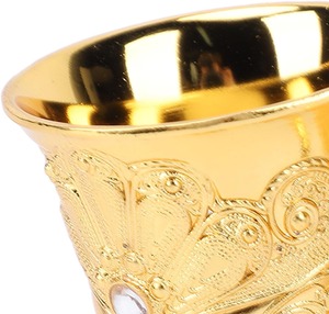 Gobelet en laiton doré authentique et contemporain, taille standard jetable, service de table pour dîner, mariage, fête, vaisselle personnalisée - Product Image 5