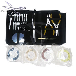 Pince d'extension de cheveux à deux trous en acier inoxydable argenté de haute qualité avec logo personnalisé prix de gros outils d'extension de cheveux - Product Image 2