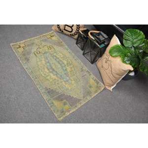 Vintage 19ft X 31ft Turc Laine Seagrass Latex Eco Friendly Medium Pile Tapis Vert Jaune Patchwork Design Grande Surface - Product Image 4