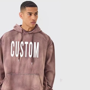 Nouveau design de sweat à capuche haut de gamme unisexe sweat à capuche surdimensionné lourd vintage à capuche délavé à l'acide étiquette personnalisée sweat à capuche tricoté - Product Image 4