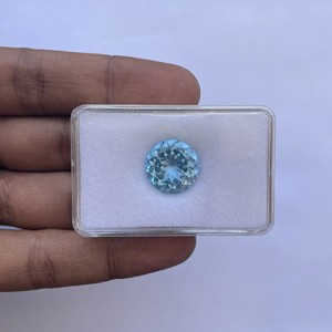Piedra de Topacio azul natural de 8mm, piedra preciosa calibrada suelta de corte redondo facetado, compre a precio mayorista ahora del fabricante y proveedor - Product Image 3