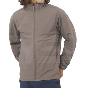 Veste Softshell décontractée pour hommes avec col montant Veste mode d'hiver teinte unie avec fermeture à glissière Service OEM disponible - Product Image 2