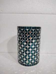 Large Vintage Handmade Stained Glass Mosaic Vase - Product Image 2