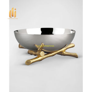 Bol décoratif en argent moderne fabriqué à la main avec plat de fruits en métal à base d'or pièce maîtresse artisanale pour Table à manger bol de cuisine à la maison - Product Image 1