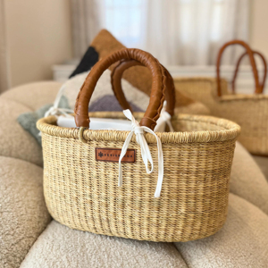 Cesta de Almacenamiento de Pañales Ecológica de Pasto Marino, Organizador Tejido para Recién Nacidos, Bolsa de Almacenamiento de Artículos Esenciales para Bebés, Proveedor OEM/ODM - Product Image 1