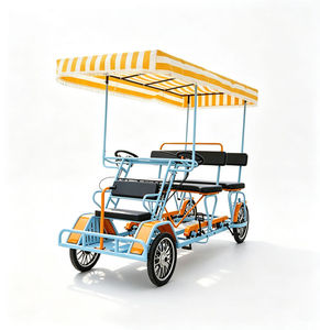 Four Person Tandem Bike Sightseeing <b>Bicycle</b> Touring Pedal Car with Sun Canopy - Product Image 1