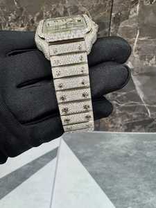 Reloj de Pulsera Premium Analógico con Caja de Acero Inoxidable de 39.8 mm, Diamante de Moissanita Totalmente Helado, Mecánico Personalizado con Fecha, Estilo Hip Hop, 21mm - Product Image 2