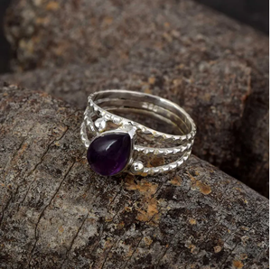 Bague en améthyste bohème de haute qualité, argent sterling 925, fabrication artisanale, bijoux fins, bague de mariage, prix de gros d'usine - Product Image 2