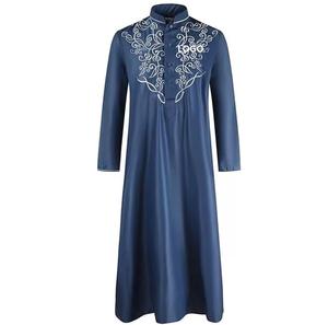 Mode saoudienne musulman omanais poche couleur unie Thobe hommes islamique musulman marron couleur soie brillant Thobes Jubbah acheter en gros - Product Image 3