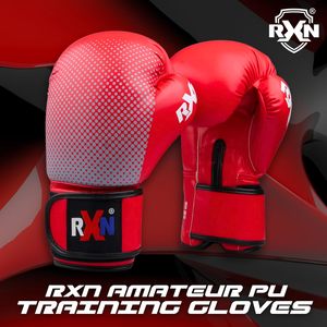 Guantes de boxeo RXN para hombre guantes de entrenamiento de color rojo cuero - Product Image 6