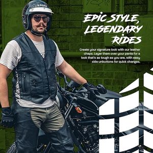 Chaleco de Motocicleta de Cuero para Hombre y Mujer con Bolsillo Oculto para Pistola para Conducir en Cualquier Clima - Product Image 6