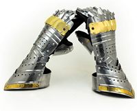 Guerrier Médiéval Acier Gothique Chevalier Style Guerrier Gants Fonctionnels & Gantelets | Accent Laiton